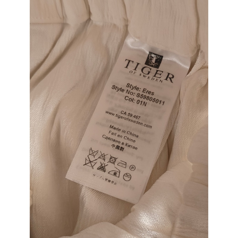 Tiger of Sweden Eres Cream Textured Elastic Waist Trousers S59805011 Size 32 - Picture 7 of 9